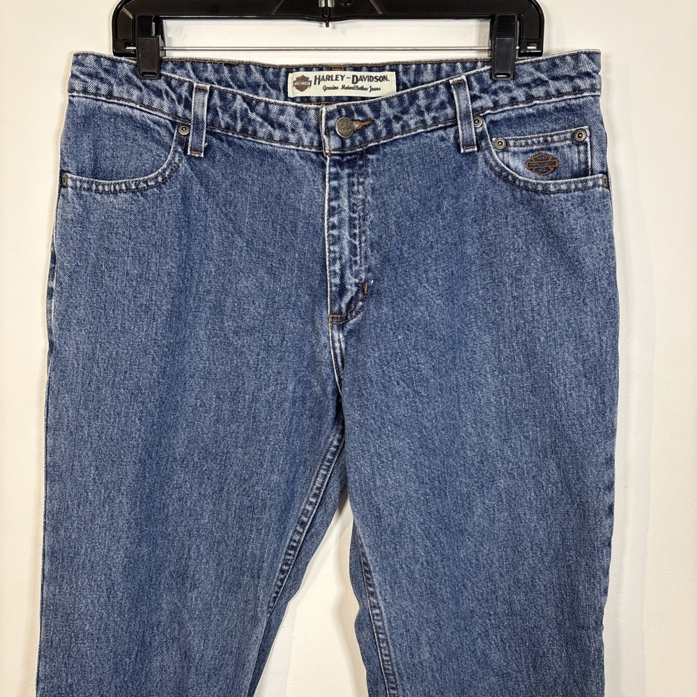 Harley Davidson Women's Boot Cut Relaxed 12 Petite Jeans Blue Denim Biker Eagle